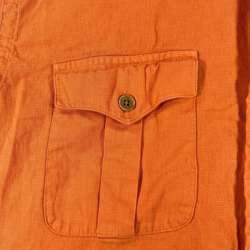 Polo Ralph Lauren Shirt Mens XL Extra Large Orange Short Sleeve Work Pockets
